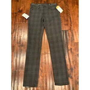 AG Adriano Goldschmied Black & Gray Houndstooth Cigarette Ankle Pant, Sz 24, NWT
